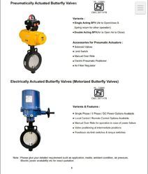 Pneumatically Actuated Butterfly Valves